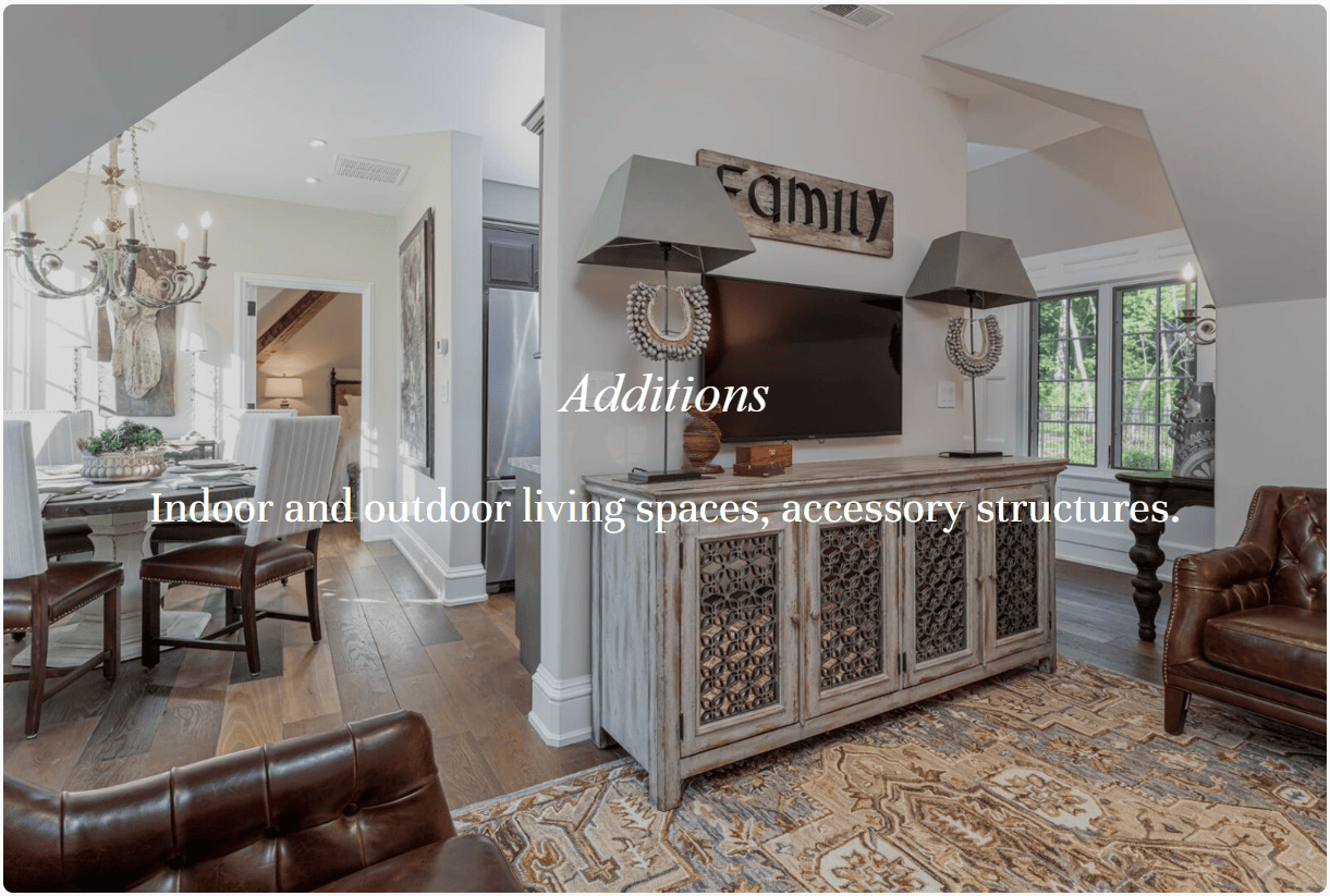 JSWUSA Services: Additions - Indoor and outdoor living spaces, accessory structures.