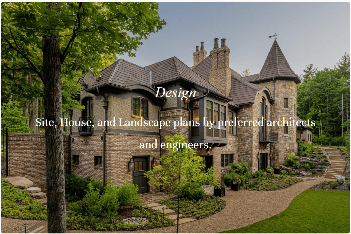 JSWUSA Services: Design - site, house, and landscape plans by preferred architects and engineers.